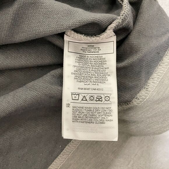 Adidas Shirt Mens Large L Grey 1/4 Zip Athletic Stretch Logo Mock Neck - Picture 6 of 9